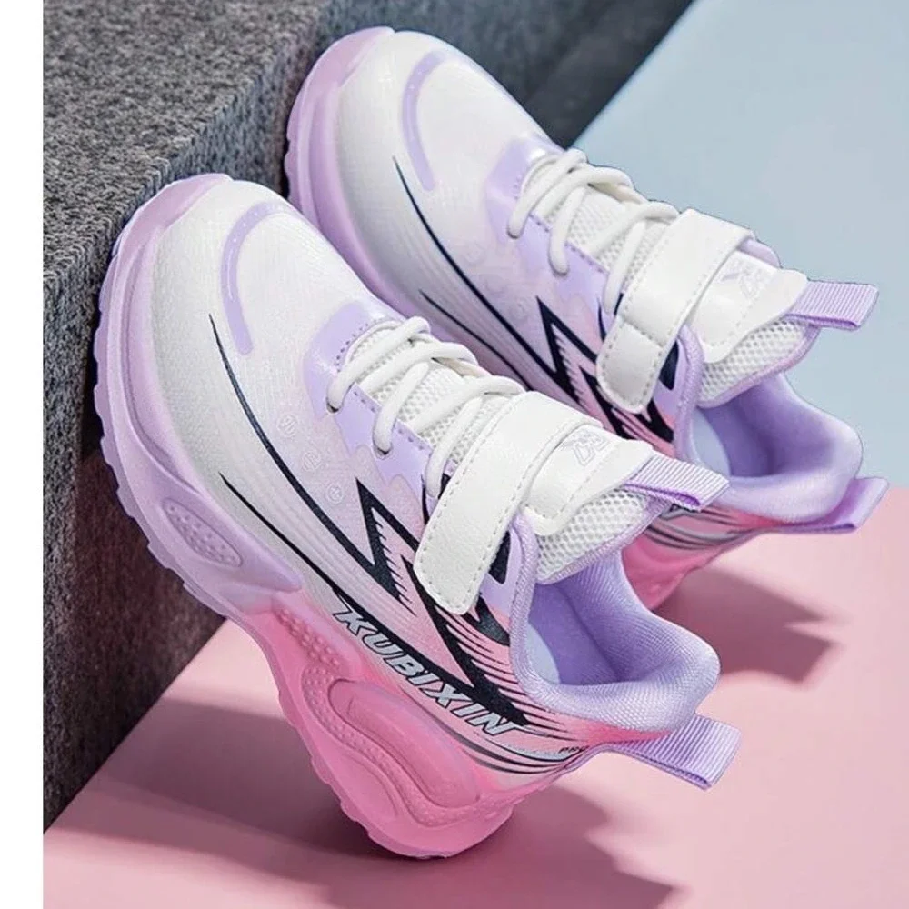 NIB Kids Girls KUBIXIN Sneakers Light Purple Pink Athletic Hook Loop Shoes Sz 1